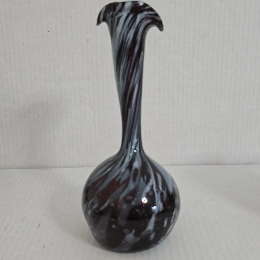 Hand Blown Swirled Glass Vase